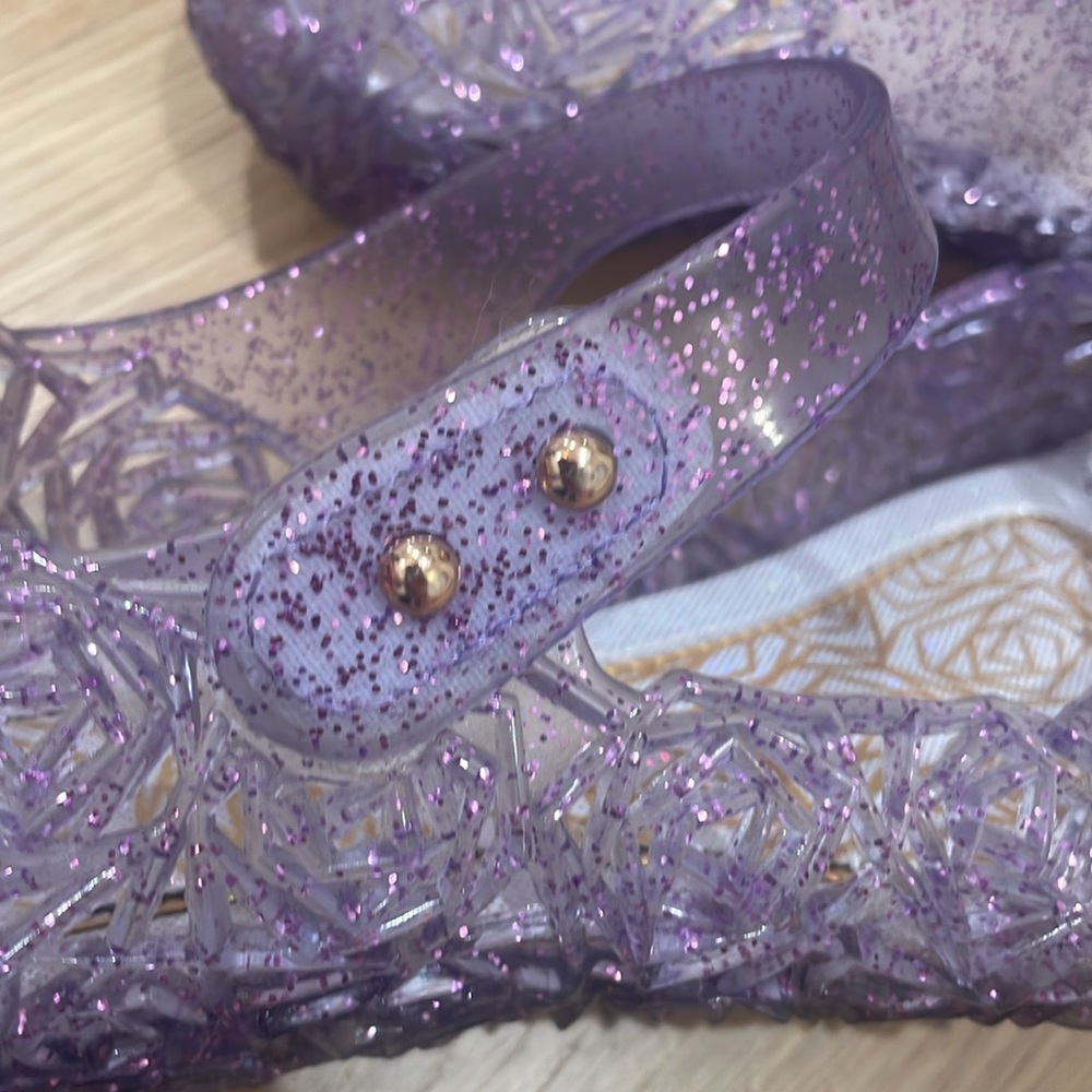 Girls Purple Glitter Jelly Shoes - Picture 3 of 3